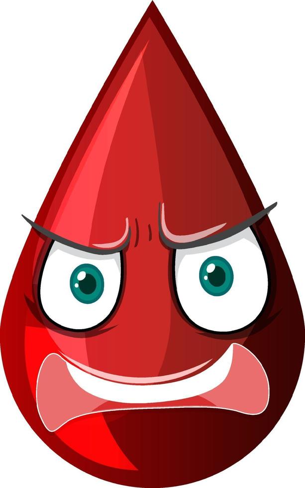 Red blood drop with facial expression vector