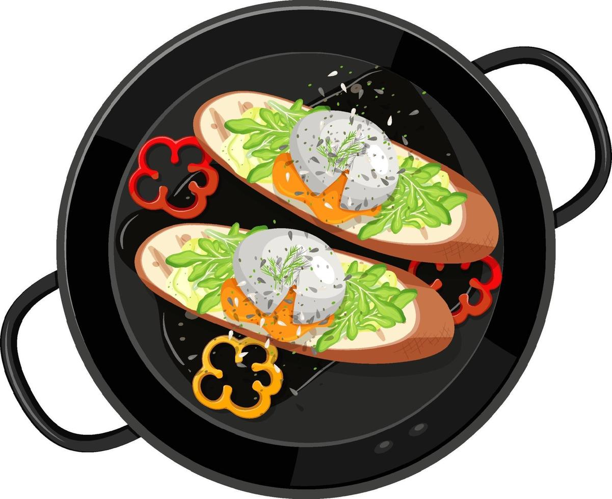 Breakfast in the pan isolated vector