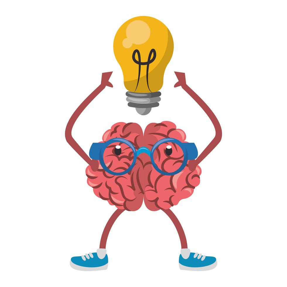 Human brain intelligence and creativity cartoons vector