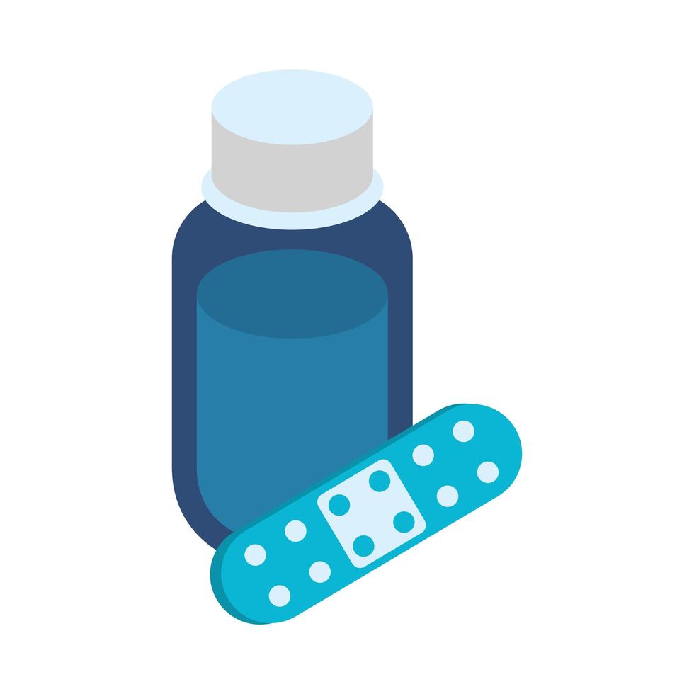 medicine bottle with bandage vector