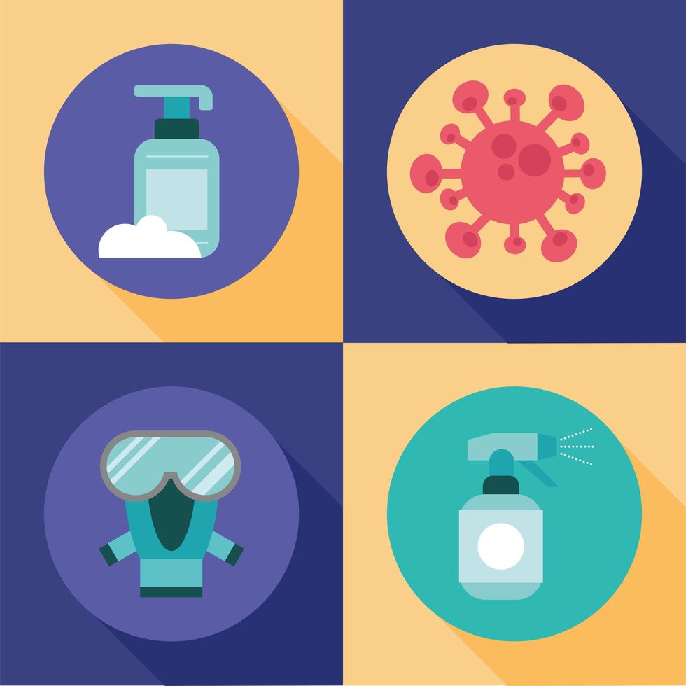 Covid-19 prevention icon set vector