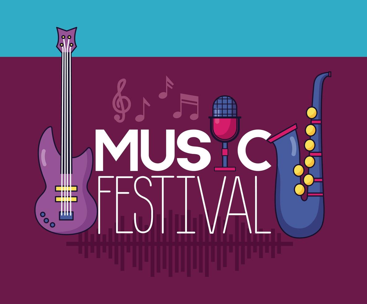 cartel del festival de música vector