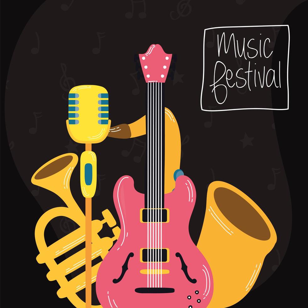 cartel de invitación de entretenimiento del festival de música vector