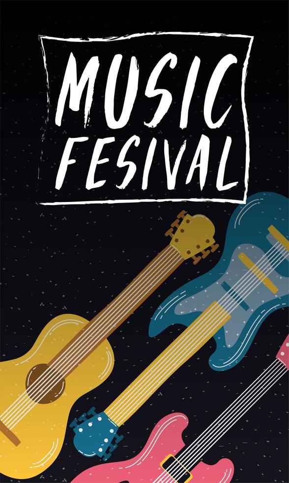 cartel de invitación de entretenimiento del festival de música vector