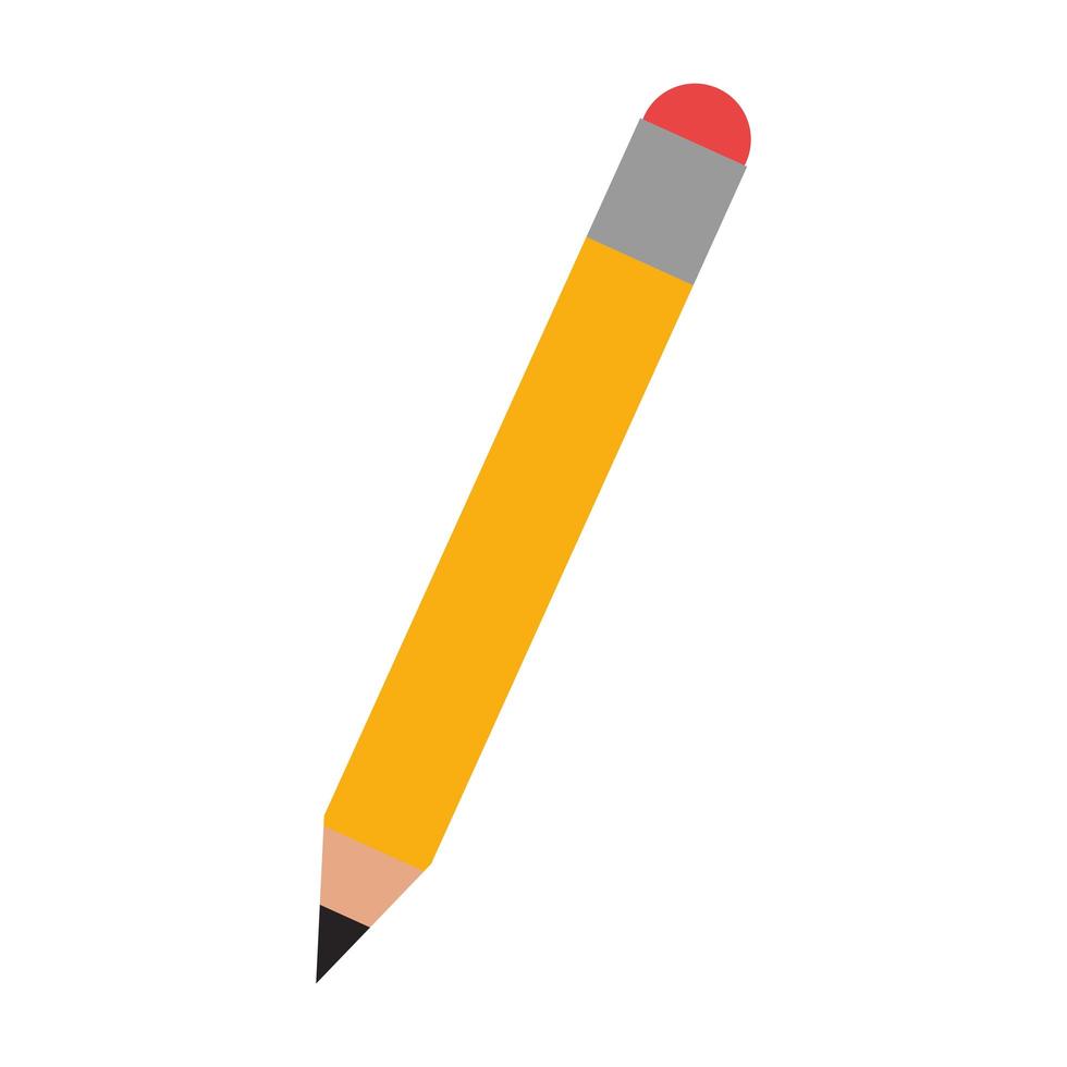 Pencil with eraser cartoon isolated vector