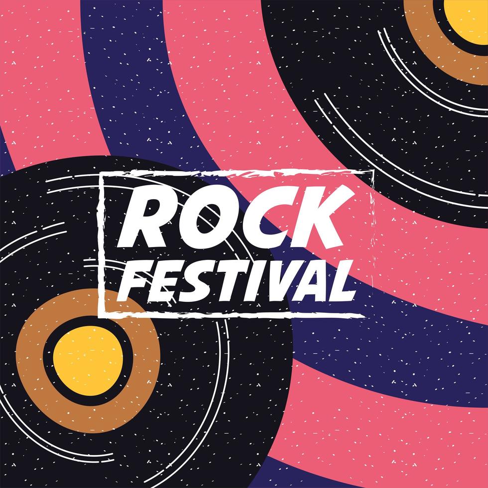 cartel de invitación de entretenimiento del festival de rock vector