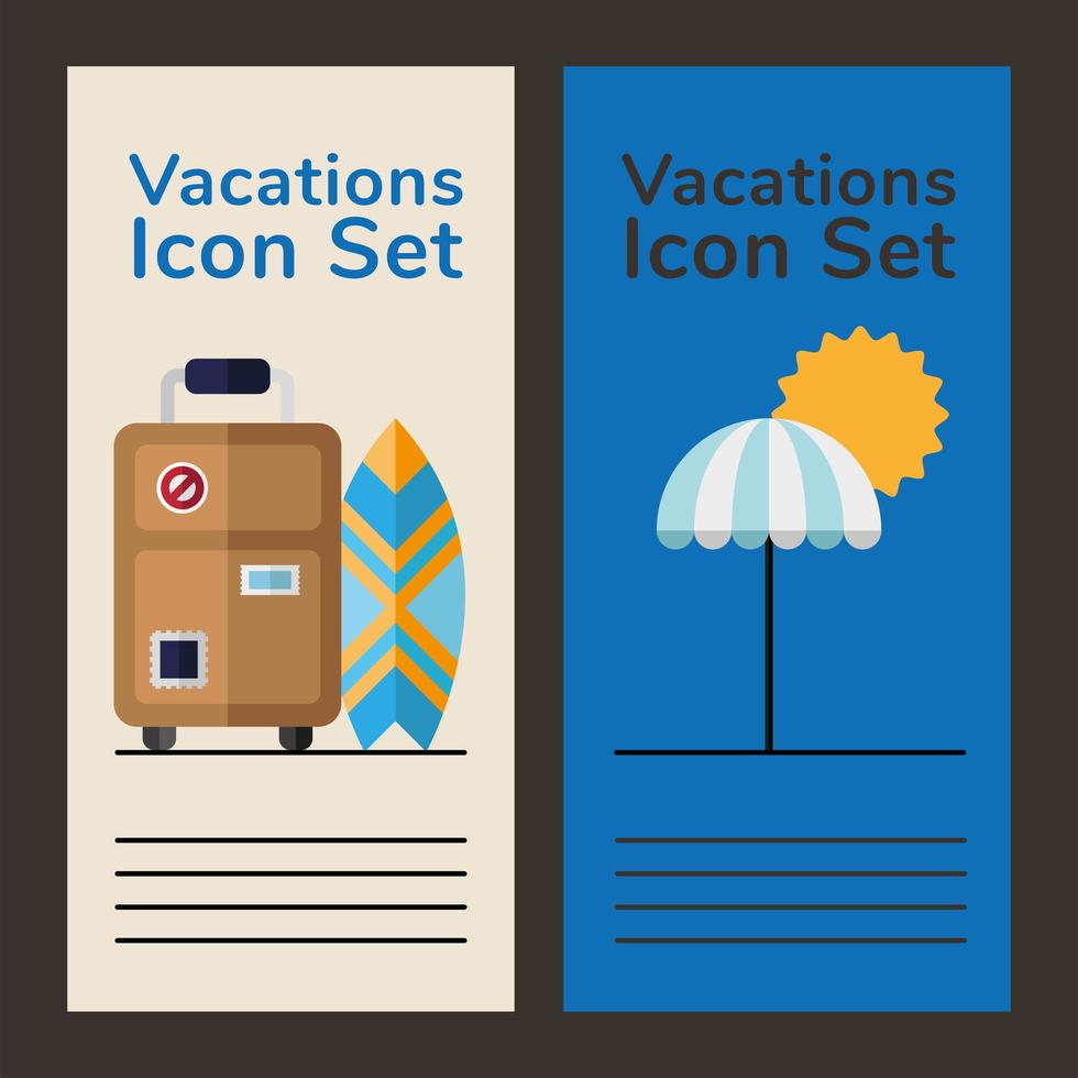 Vacation banner template set vector