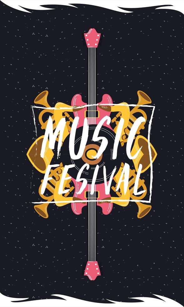 cartel de invitación de entretenimiento del festival de música vector