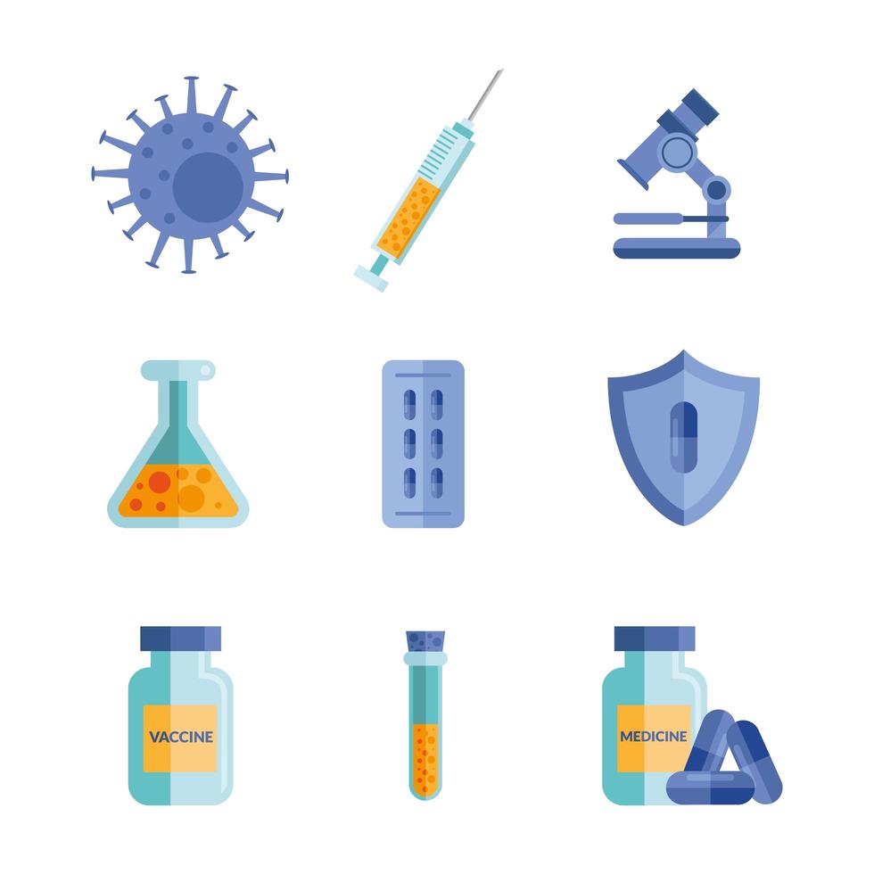 conjunto de iconos de pandemia de coronavirus vector