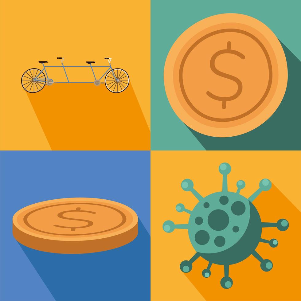 Coronavirus pandemic icon set vector