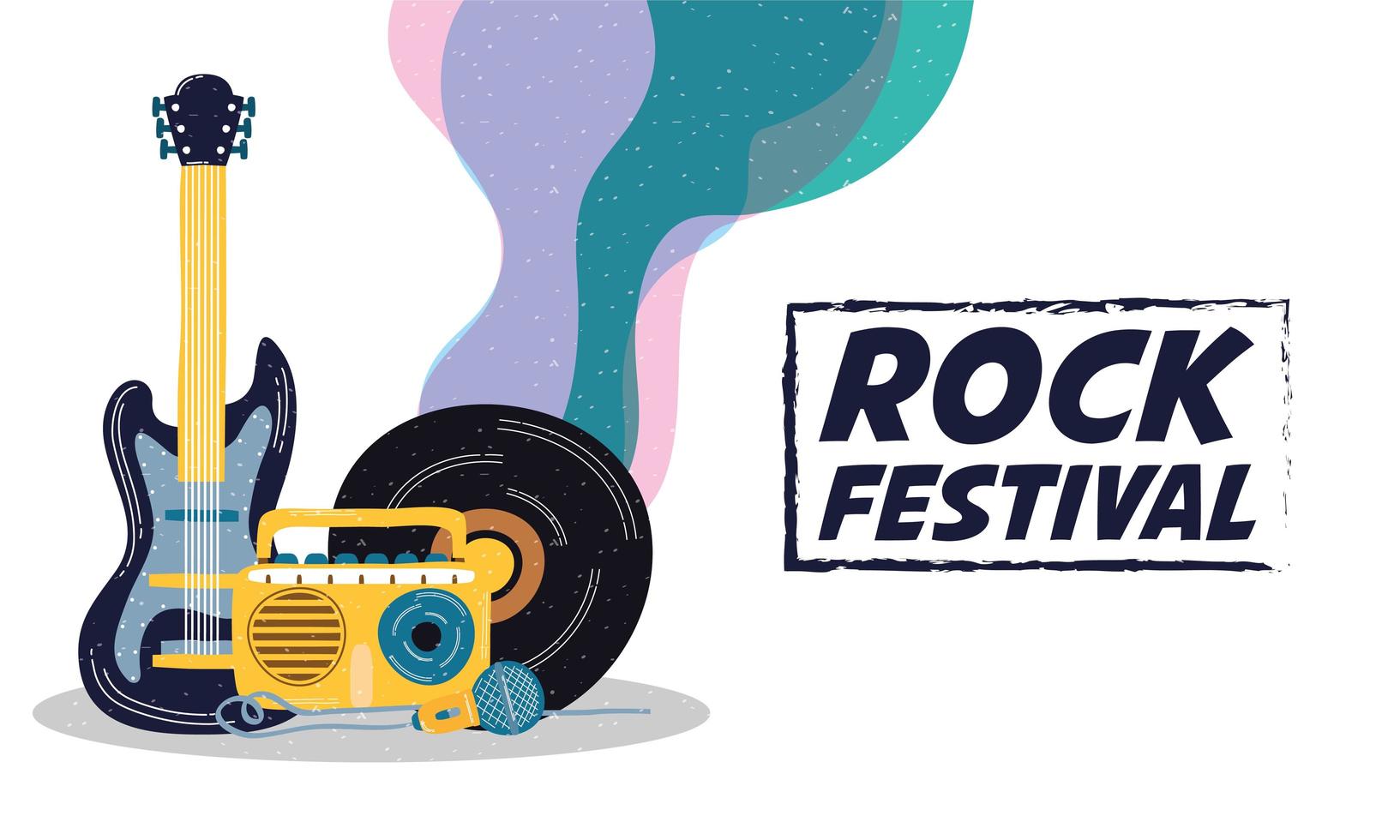 cartel de invitación de entretenimiento del festival de rock vector