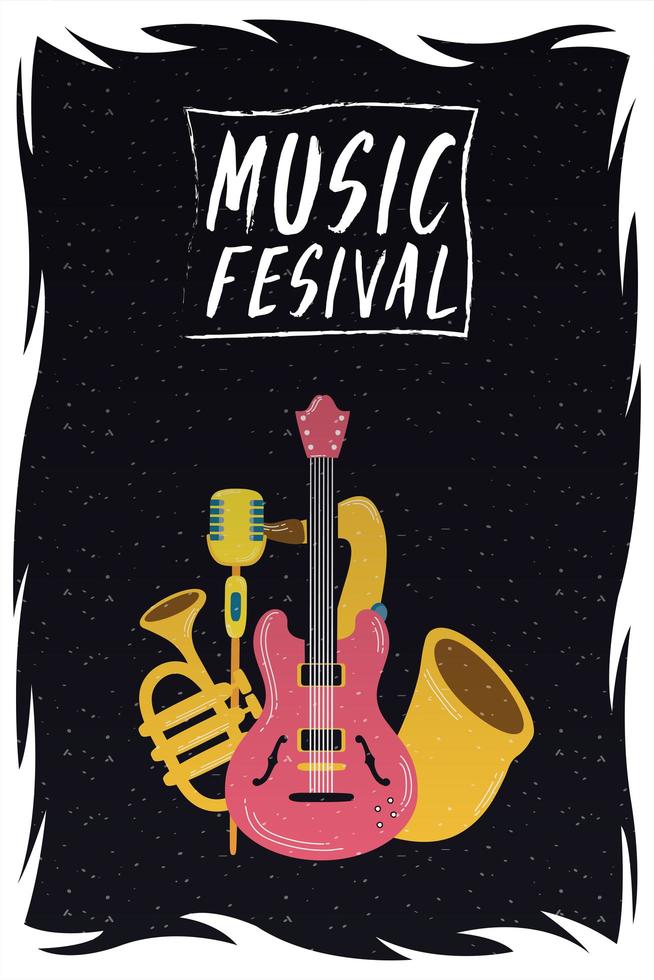 cartel de invitación de entretenimiento del festival de música vector