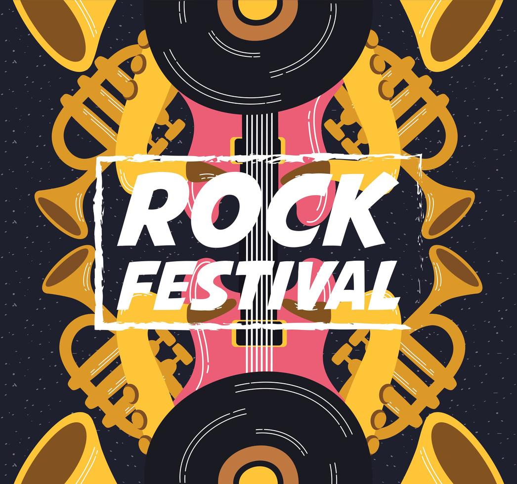 rock festival entertainment invitation poster vector