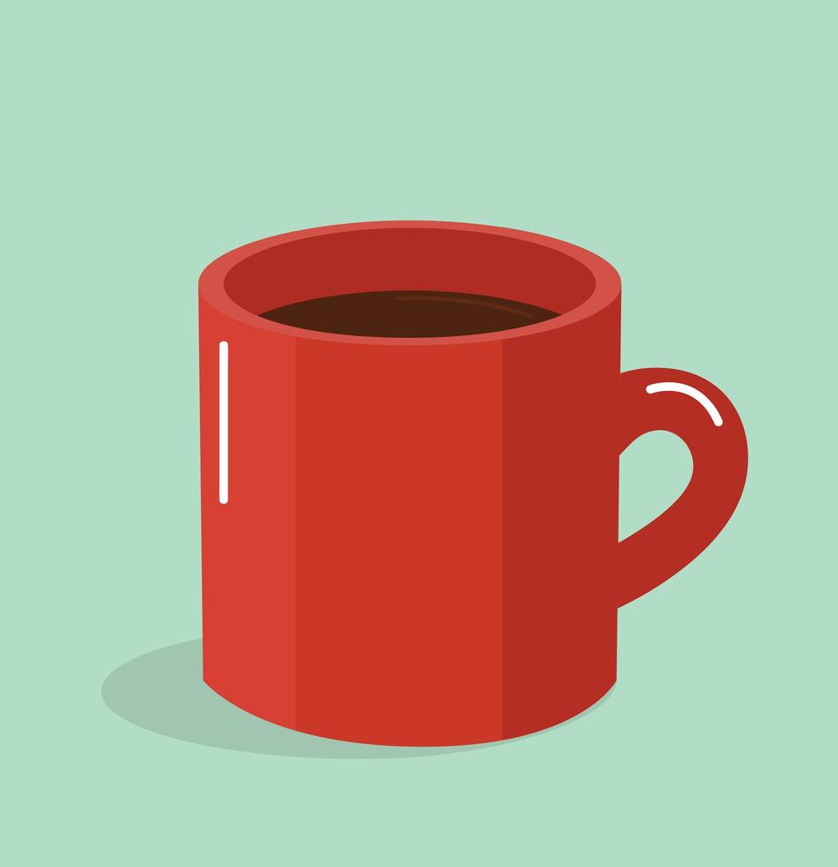 taza de café roja estilo de diseño plano vector