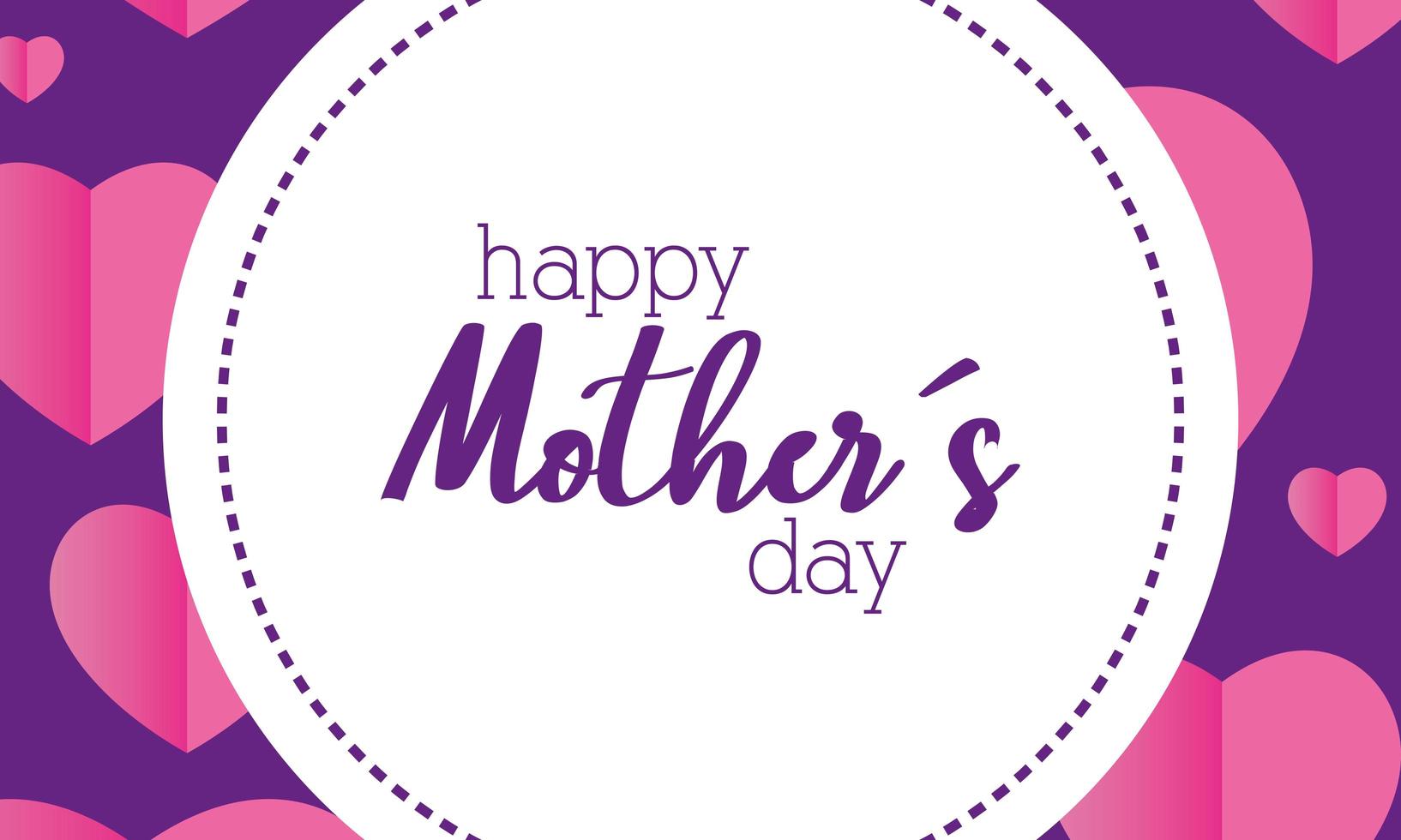 happy mothers day card with circular frame vector