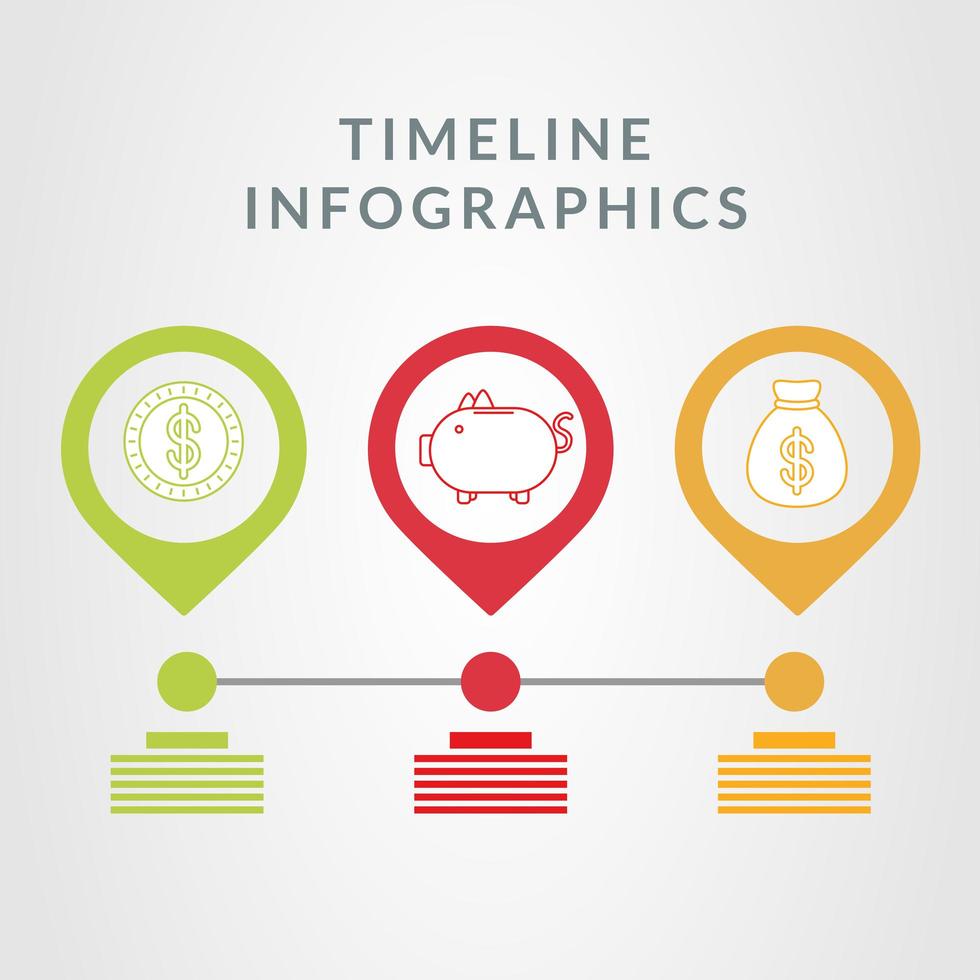 Timeline infographic with money icons vector