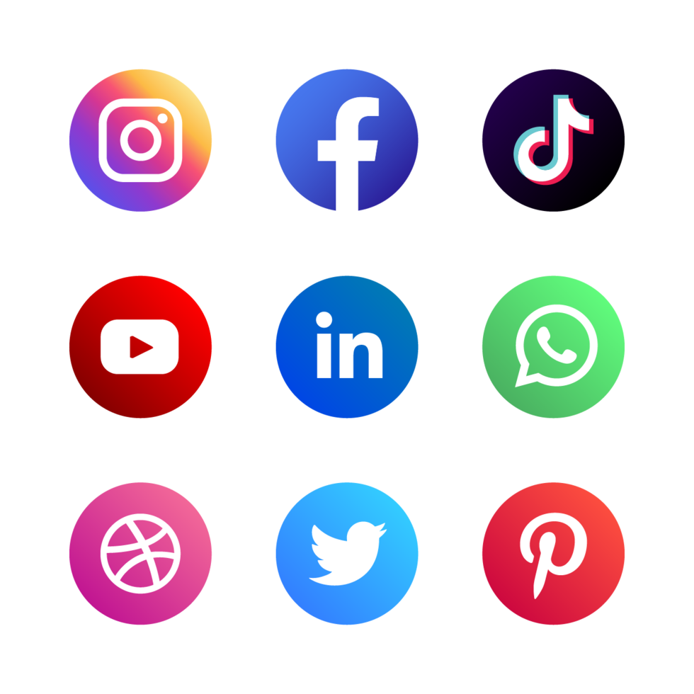 set of social media logo vector