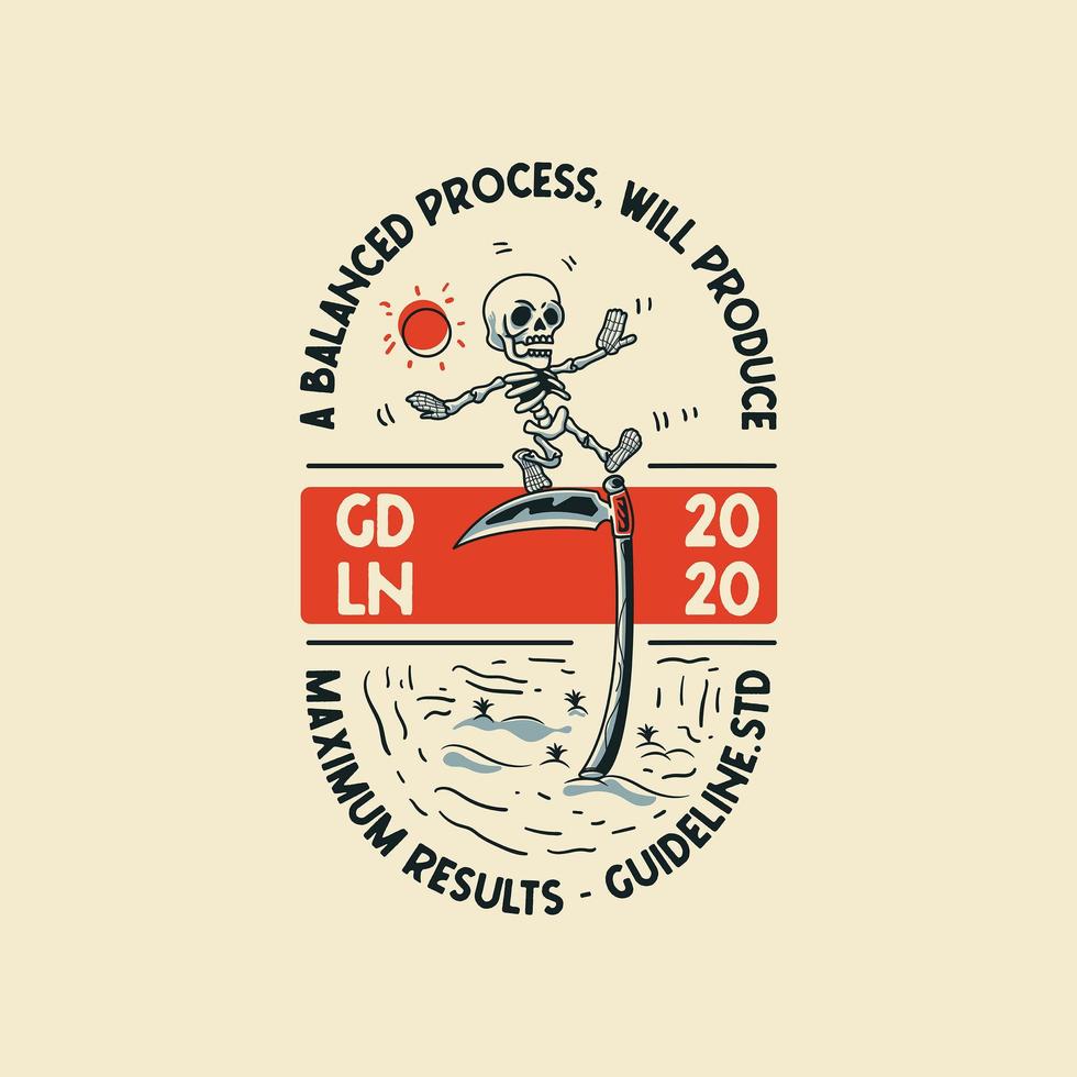 a skull Skeleton walking on a stick vector