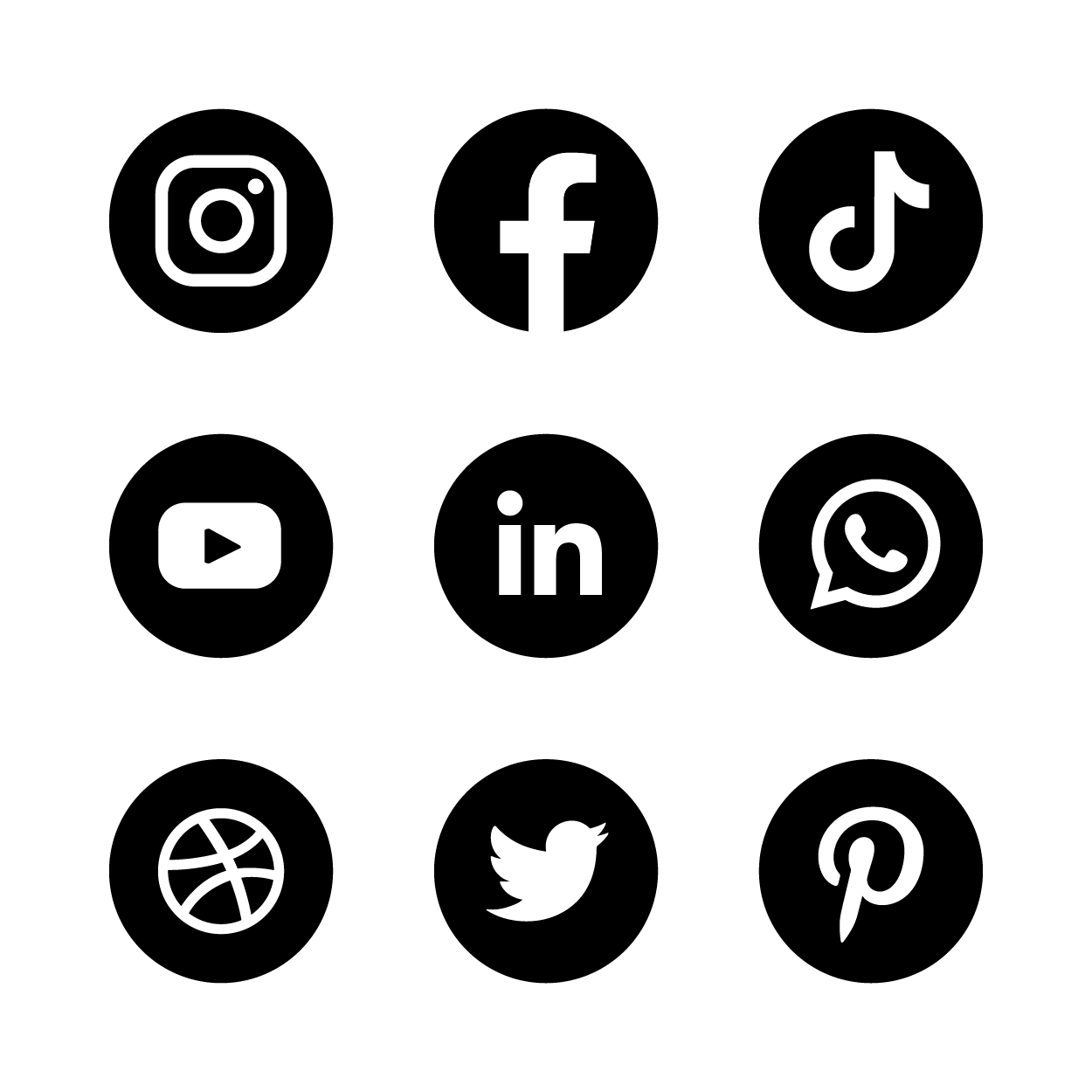 Logotipo De Redes Sociales En Color Blanco Y Negro 1972889 Vector En