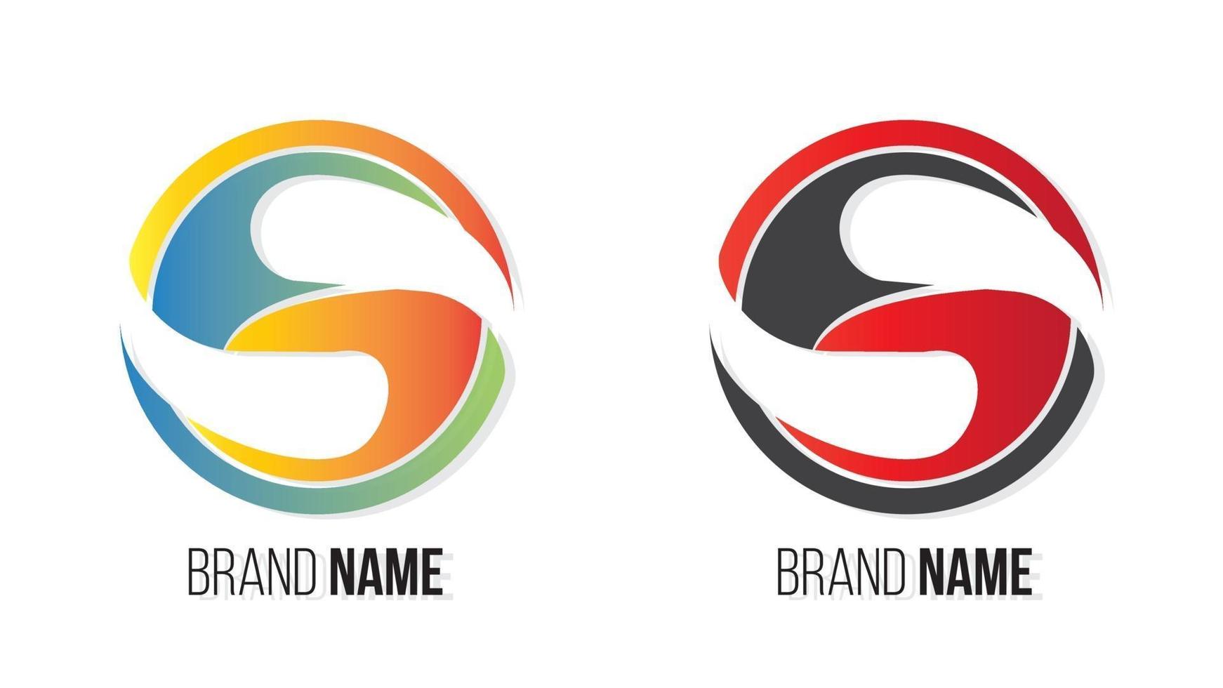 Diseño de logotipo de letra gs con colores modernos creativos vector