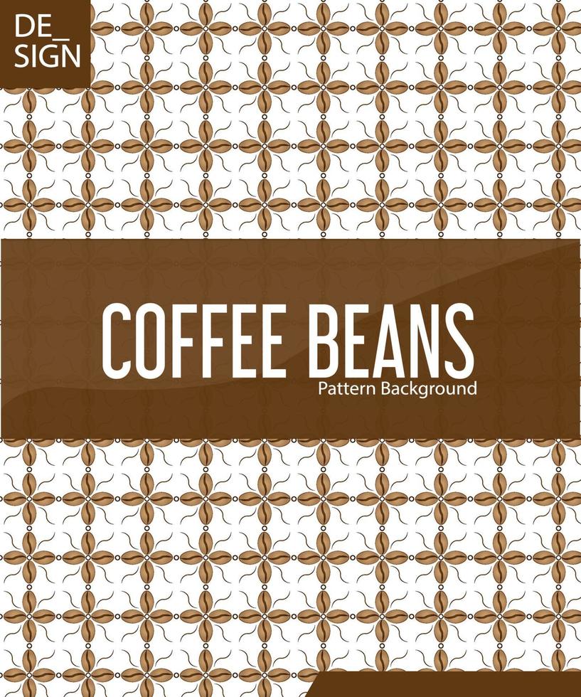 vector seamless background with coffee beans. Geometrical fish scale layout.