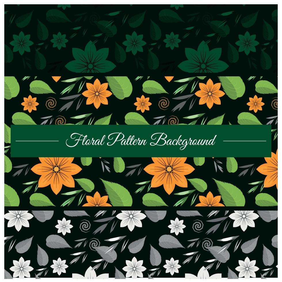 Floral  pattern set with hand drawn flowers vector