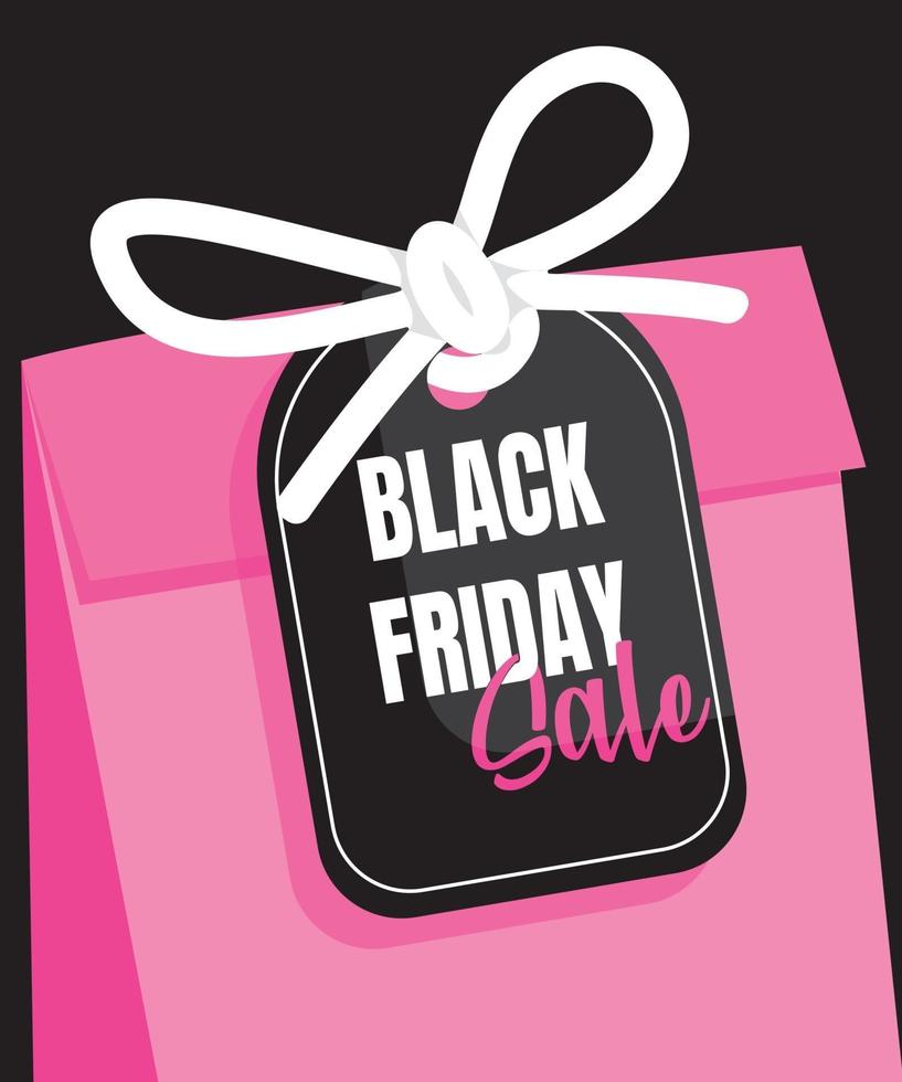 black friday sale shopping bag poster vector