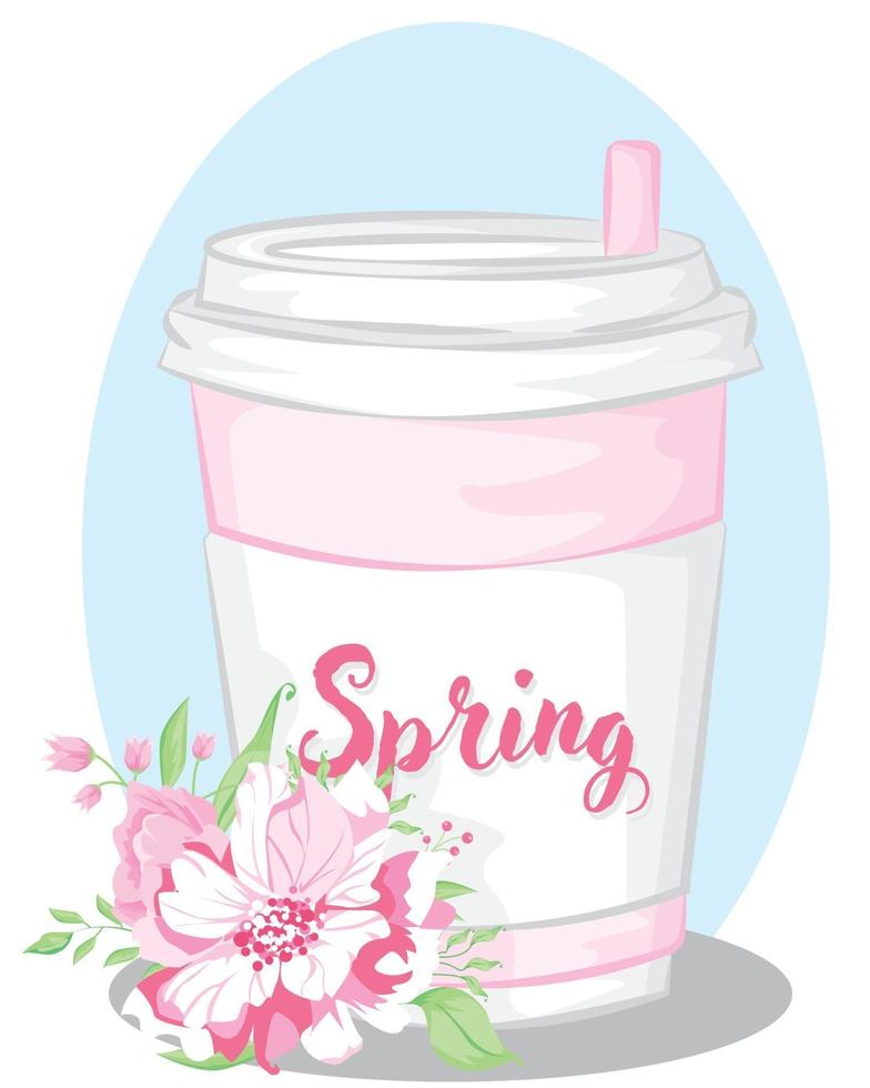 spring drinks vector illustration