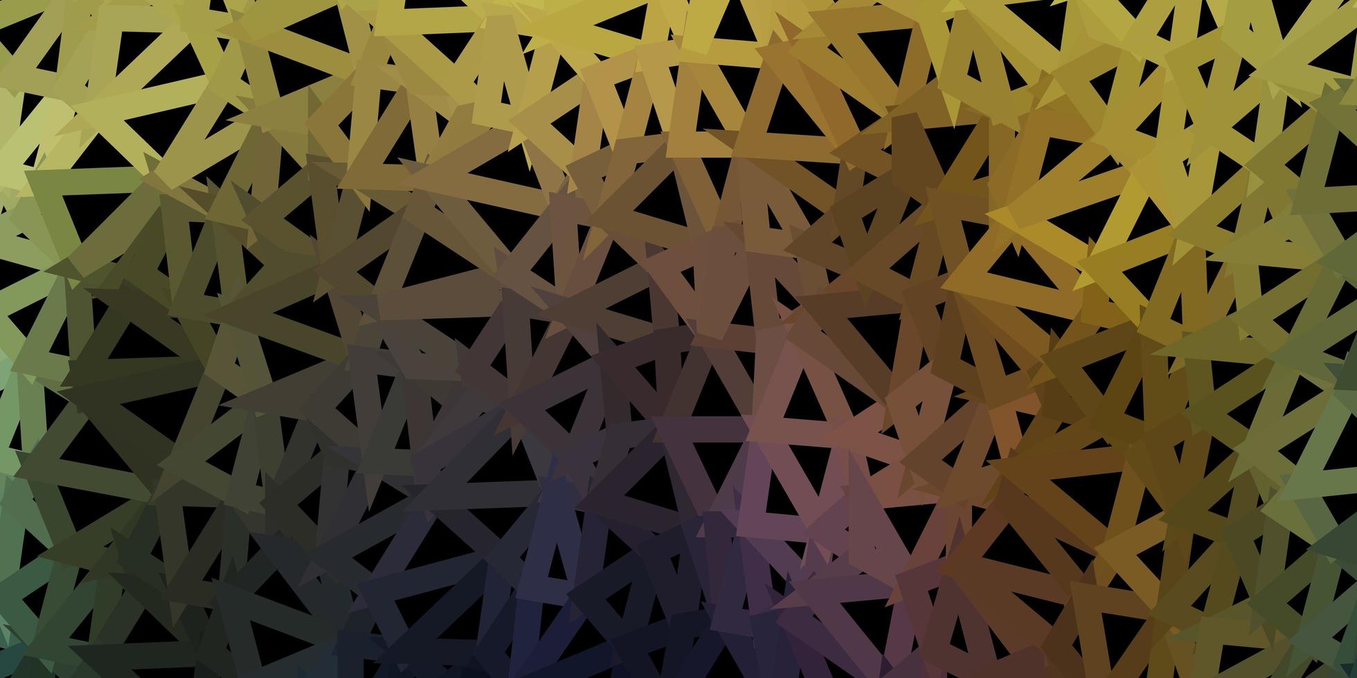 Dark blue, yellow vector gradient polygon layout.