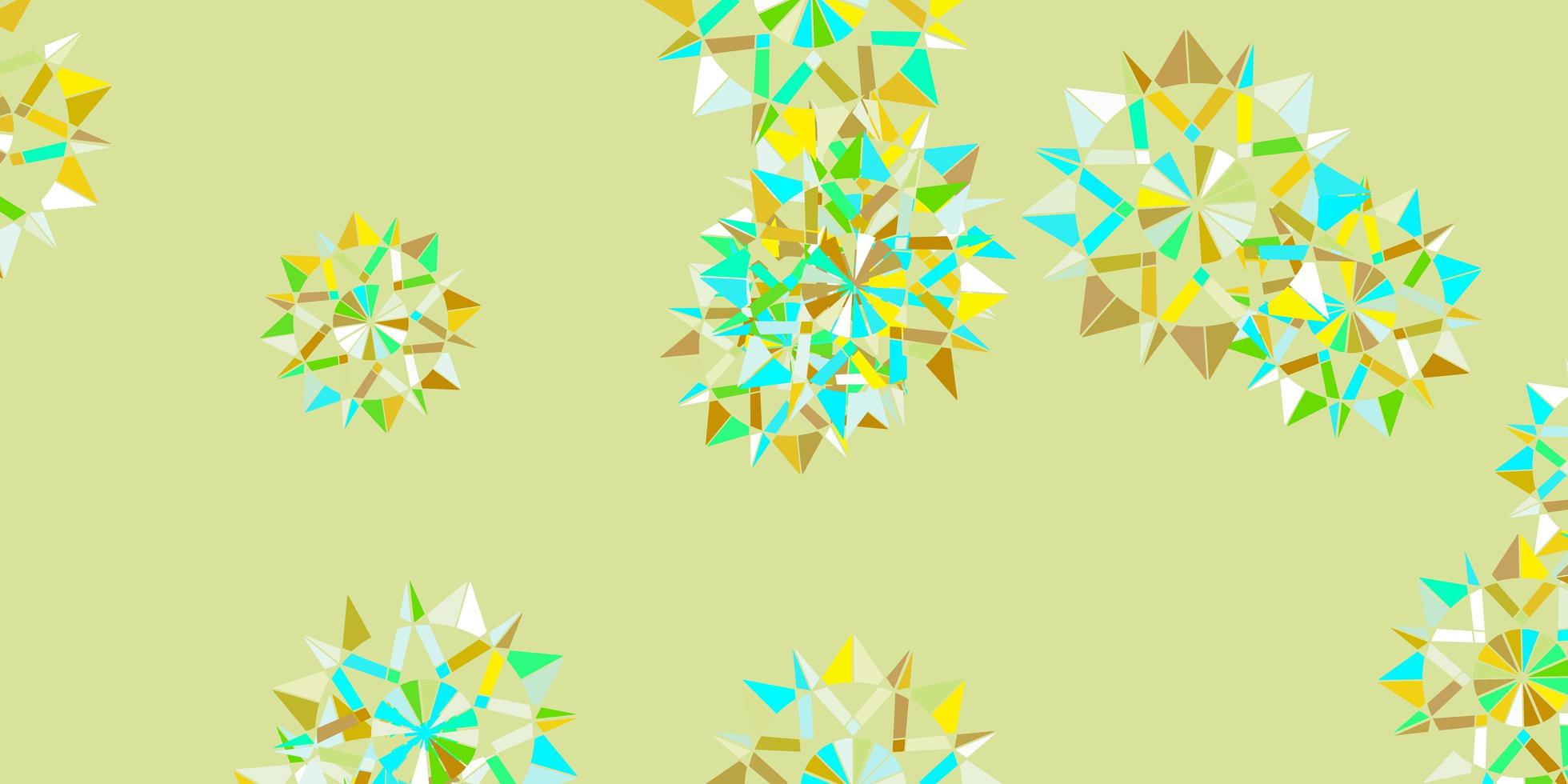 Light blue, yellow vector template with ice snowflakes.