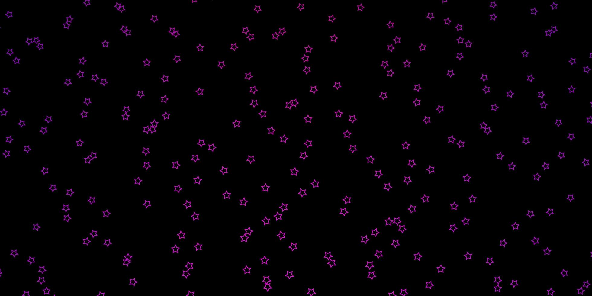 Dark Pink vector background with small and big stars.