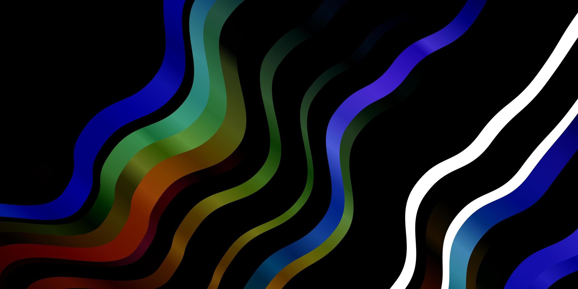 textura de vector multicolor oscuro con curvas.