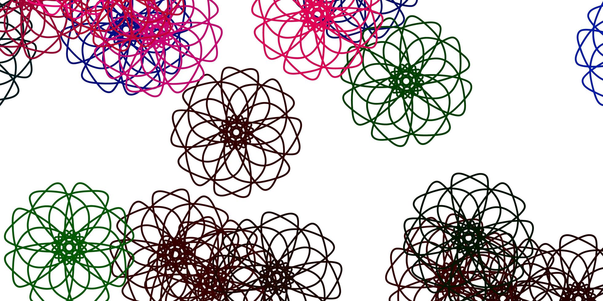 Light Multicolor vector doodle background with flowers.