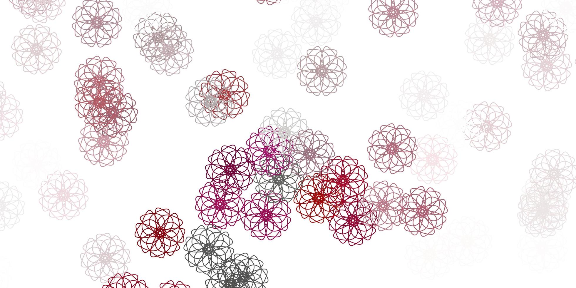 Fondo de doodle de vector gris claro con flores.