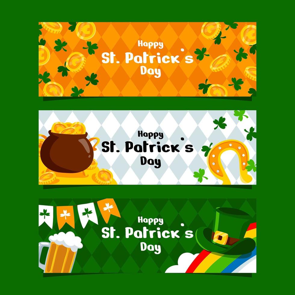 St Patrick's Day Banner Set vector