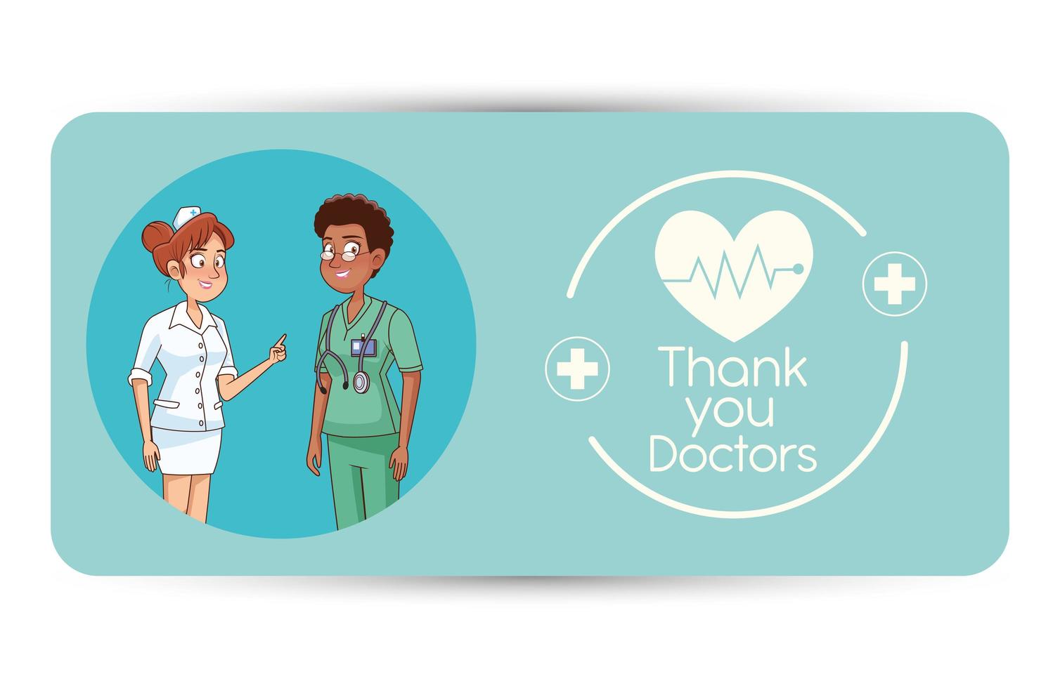 professional female doctor and nurse characters vector