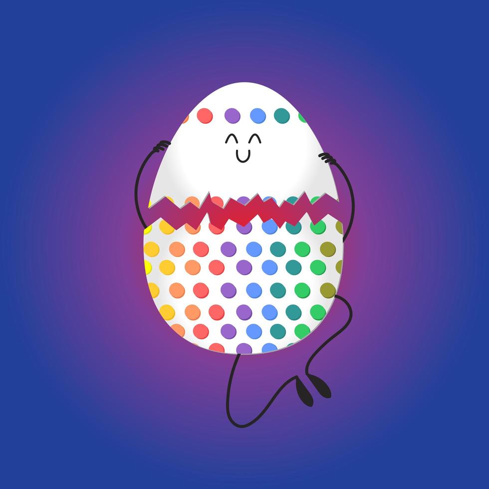 Happy easter with happy eggs vector