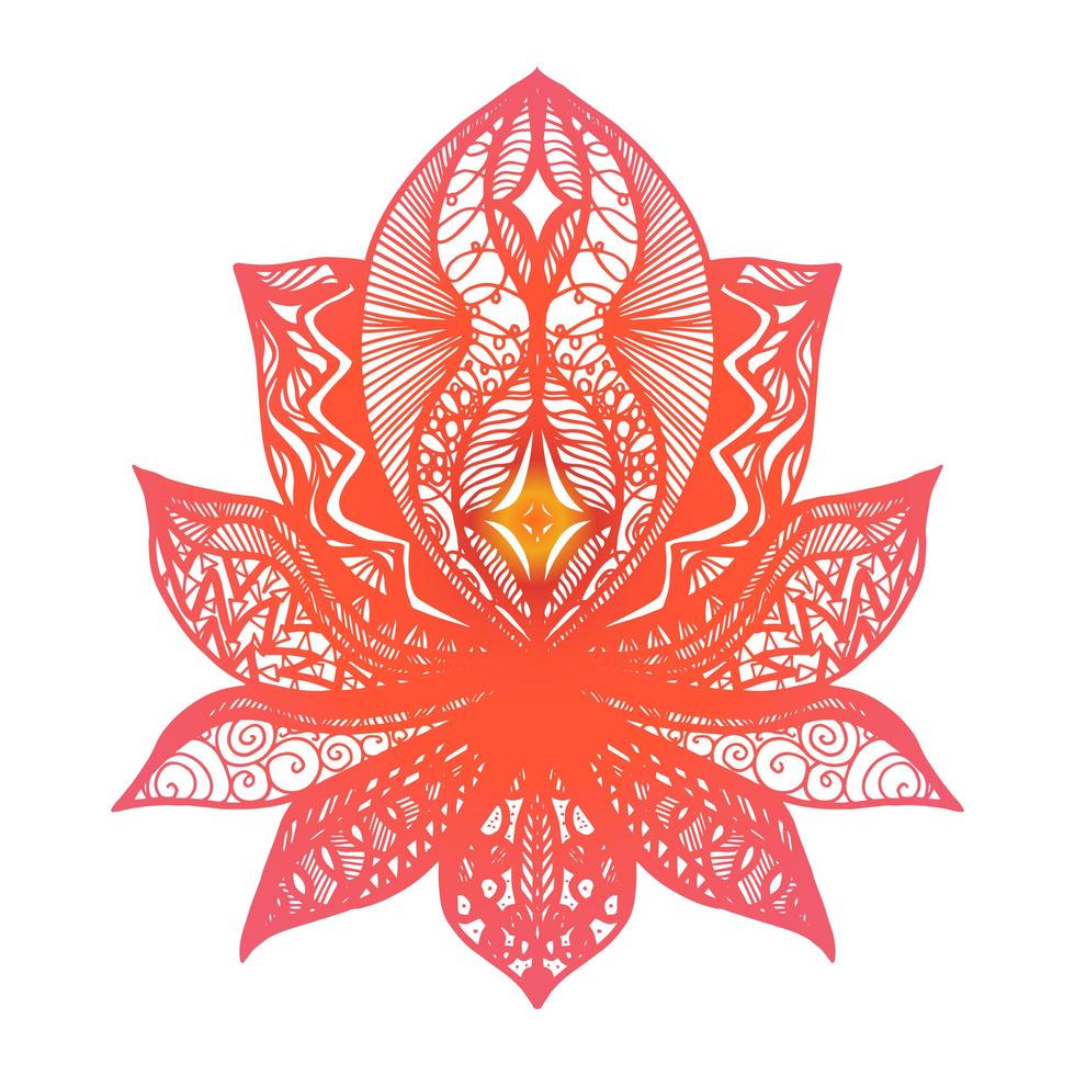 tatuaje de flor de loto vector