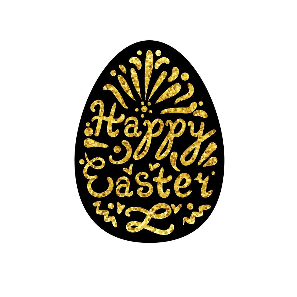 Vintage Happy Easter lettering vector