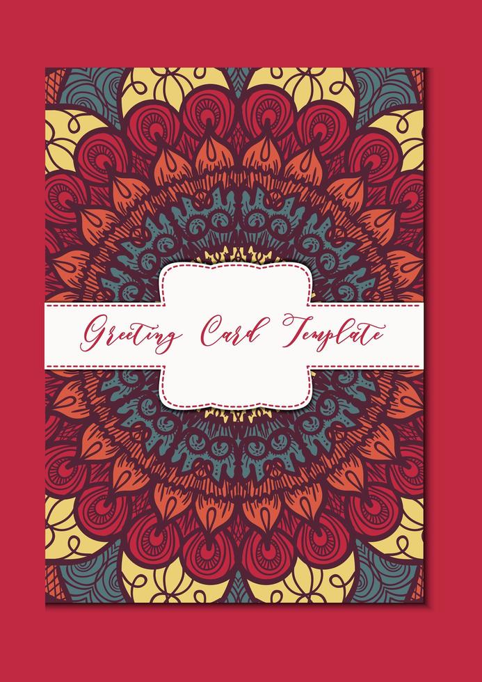 Mandala vintage template card vector