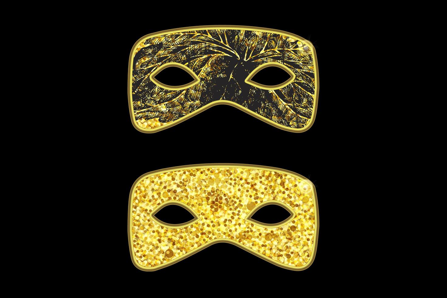 Gold Masquerade Masks vector