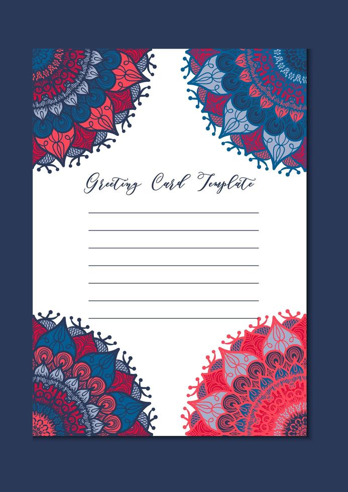 Mandala vintage template card vector