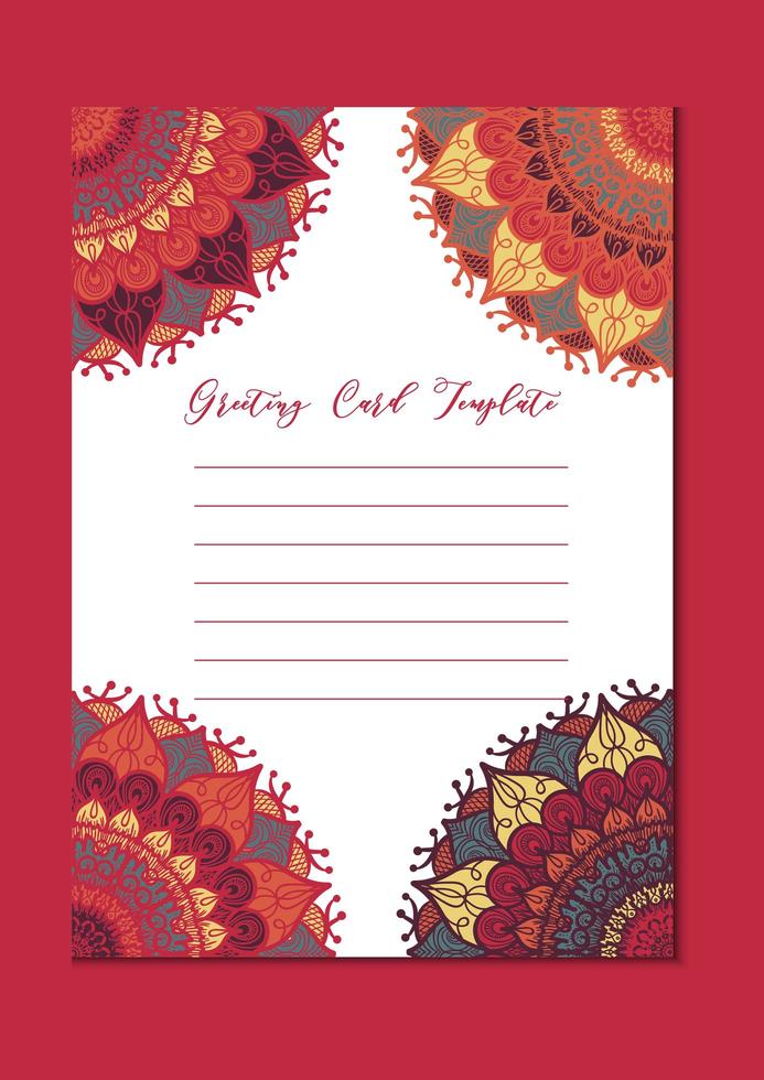 Mandala vintage template card vector