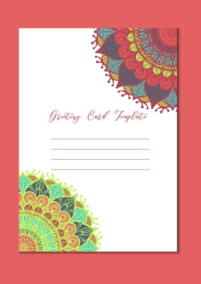 tarjeta de plantilla vintage mandala vector