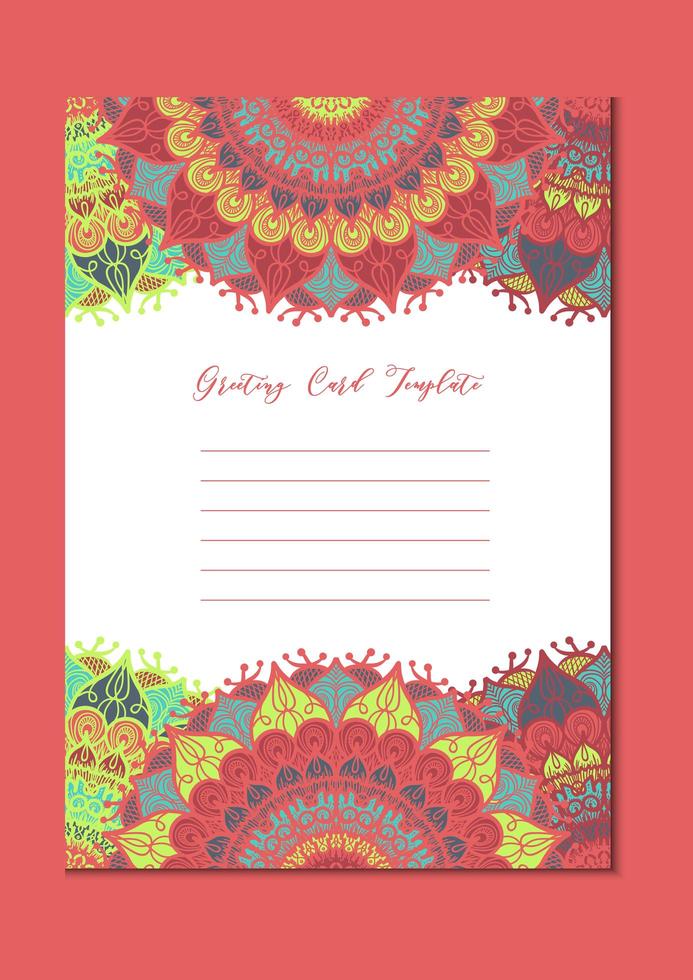 tarjeta de plantilla vintage mandala vector