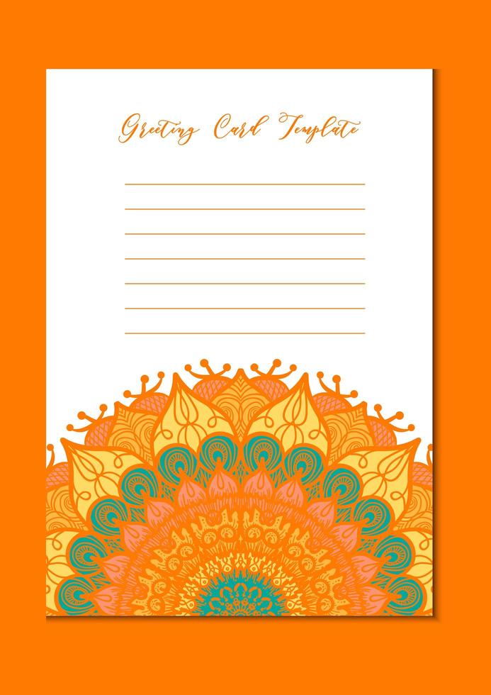 tarjeta de plantilla vintage mandala vector