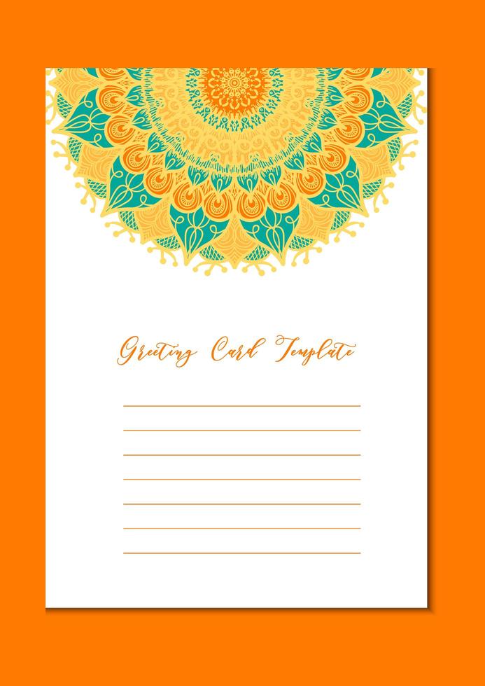 tarjeta de plantilla vintage mandala vector