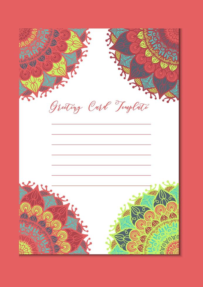 Mandala vintage template card vector