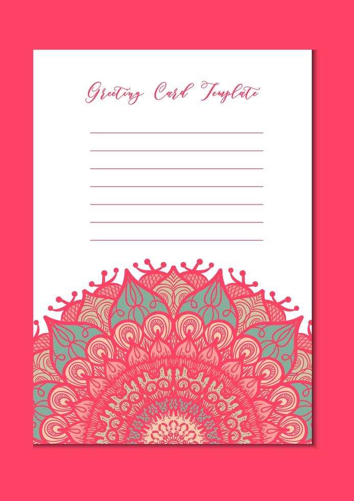 Mandala vintage template card vector