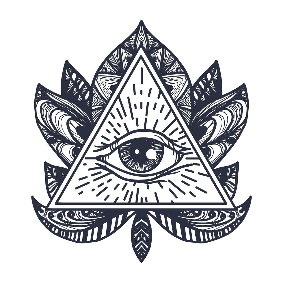 Eye on Lotus Tattoo vector